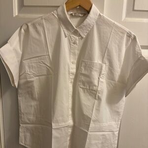 Athleta White Buttoned Up S/S Shirt Size XS